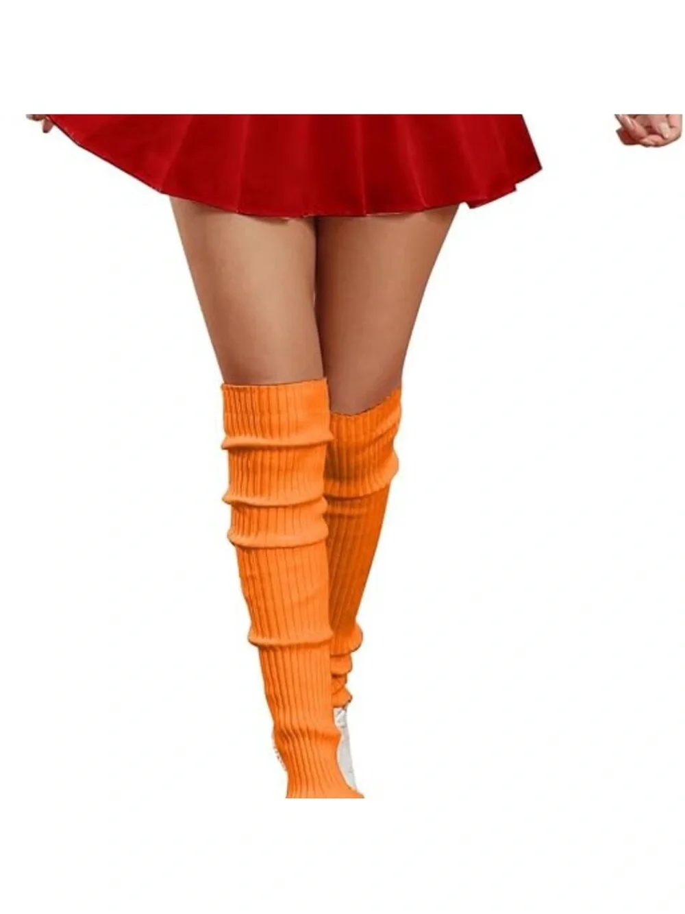 Orange Leg Warmers Toeless Yoga Dance Socks